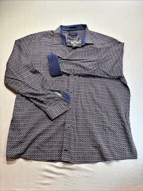 Johnston & Murphy Men's Geometric Cotton Shirt XXL Like New